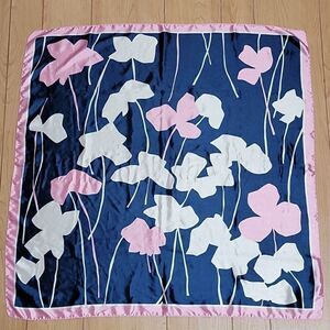 ART OF THE SCARF BLUE AND PINK FLORAL SCARF
